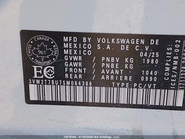 3VW2T7BU7SM084386 Volkswagen Jetta Gli Autobahn