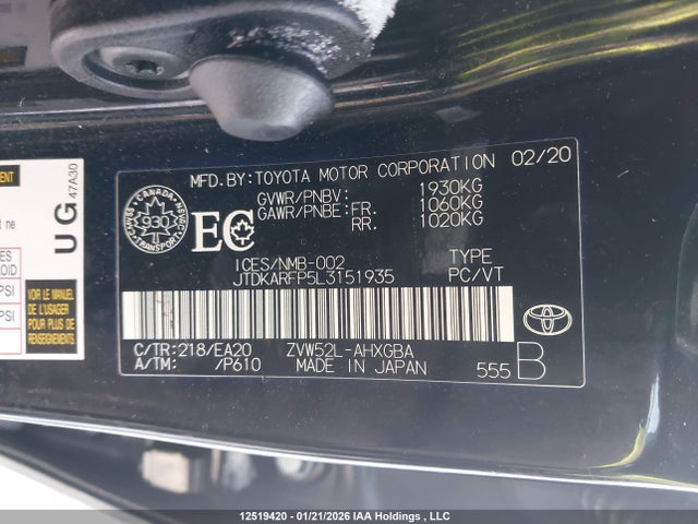 JTDKARFP5L3151935 Toyota Prius Prime Upgrade