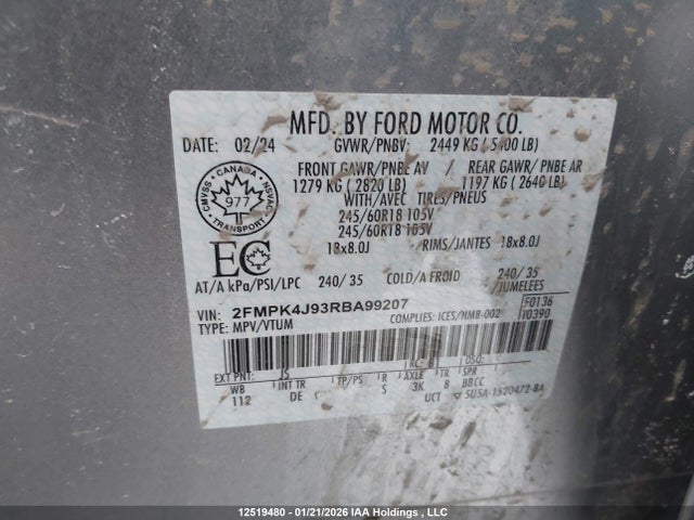 Ford EDGE SEL 2024 2FMPK4J93RBA99207 Image 18