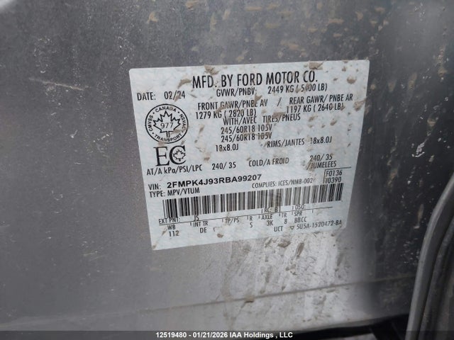 Ford EDGE SEL 2024 2FMPK4J93RBA99207 Image 9