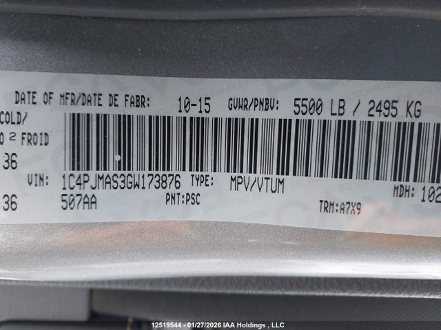 1C4PJMAS3GW173876 Jeep Cherokee Sport