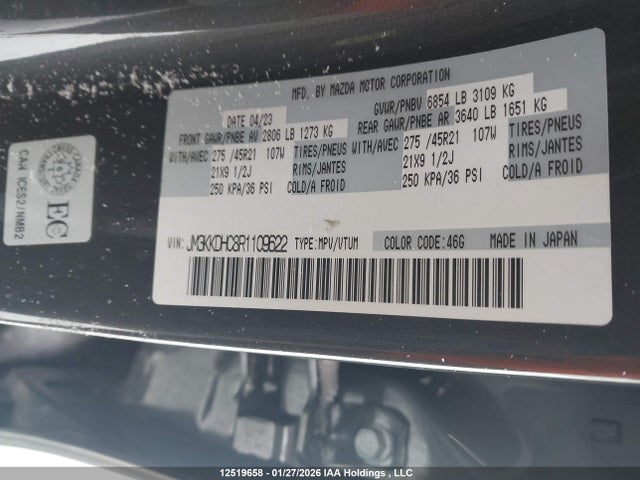 JM3KKDHC8R1109622 Mazda CX-9