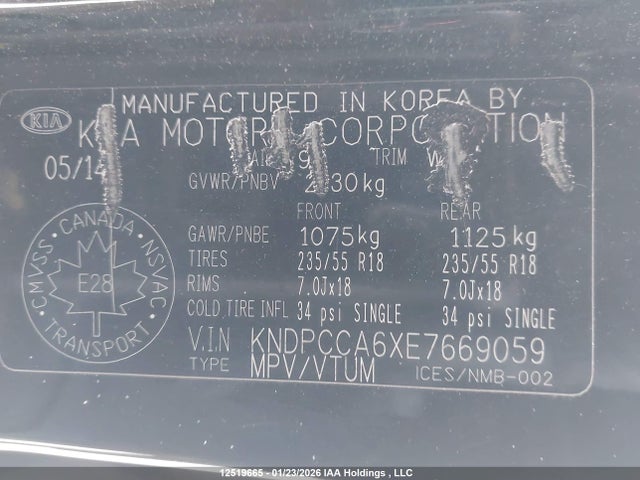 KNDPCCA6XE7669059 KIA Sportage Sx