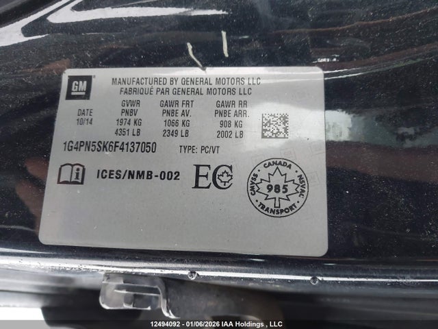 1G4PN5SK6F4137050 Buick Verano