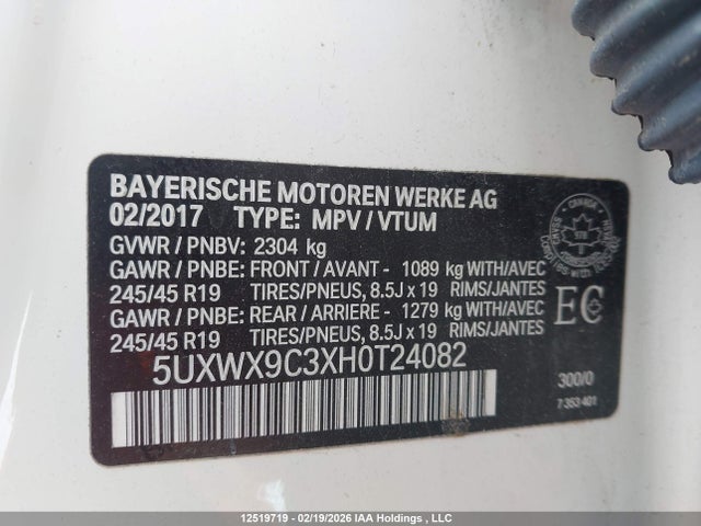 5UXWX9C3XH0T24082 BMW X3 Xdrive28i