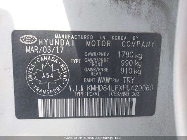 KMHD84LFXHU420060 Hyundai Elantra Se/value/limited