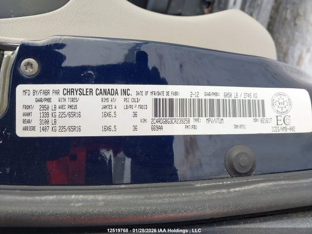 2C4RDGBG5ER377368 Dodge Grand Caravan Se/sxt
