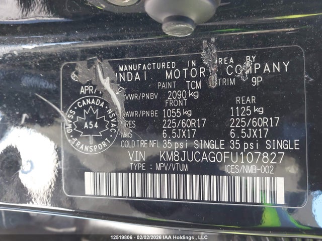 KM8JUCAG0FU107827 Hyundai TUCSON GLS