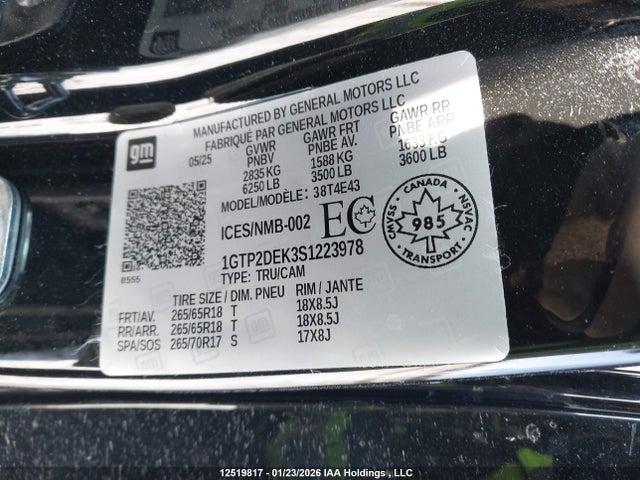 1GTP2DEK3S1223978 GMC Canyon At4