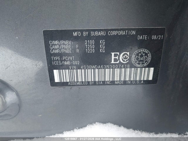 4S3BWDA63N3007418 Subaru Legacy
