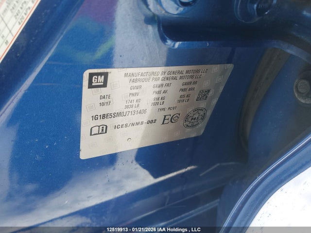 1G1BE5SM0J7131406 Chevrolet Cruze Lt Auto