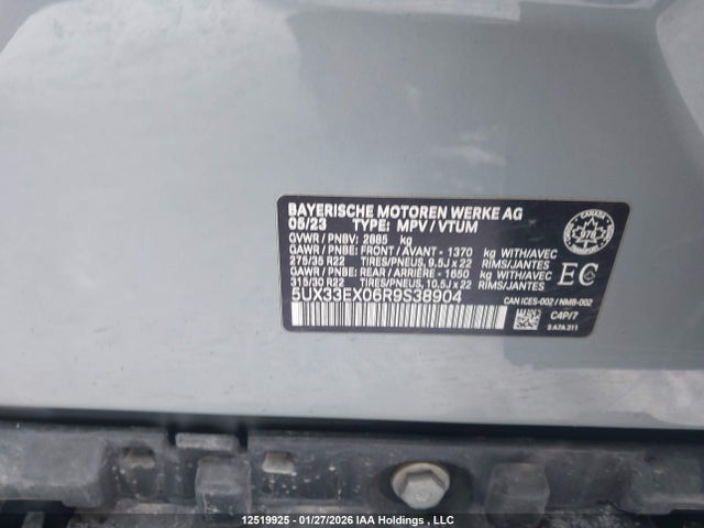 5UX33EX06R9S38904 BMW X6 Xdrive40i