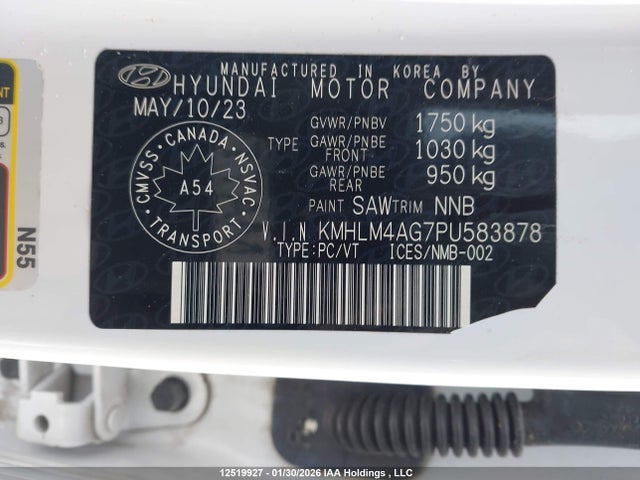 KMHLM4AG7PU583878 Hyundai Elantra