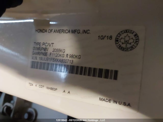 19UUB1F5XKA800713 Acura Tlx Technology
