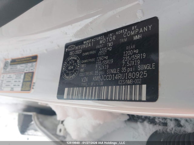 KM8JCCD14RU180925 Hyundai Tucson Sel Convenience
