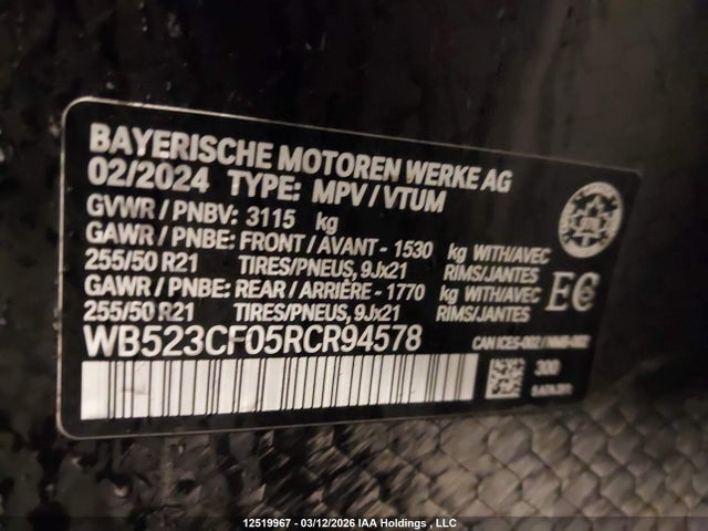 WB523CF05RCR94578 BMW Ix Xdrive50
