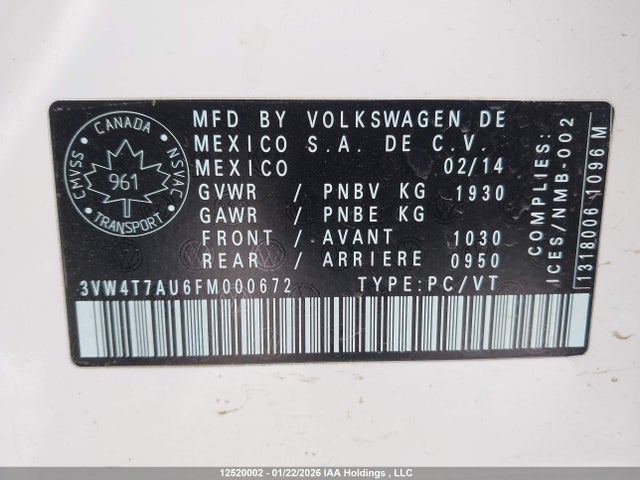 3VW4T7AU6FM000672 Volkswagen GTI
