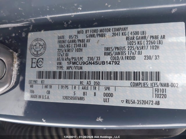 Ford Escape Active 2025 1FMCU9GN4SUB14792 Image 9
