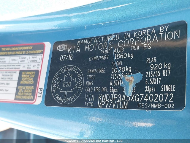 KNDJP3A5XG7402072 KIA Soul