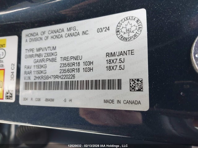 2HKRS6H79RH220226 Honda CR-V HYBRID