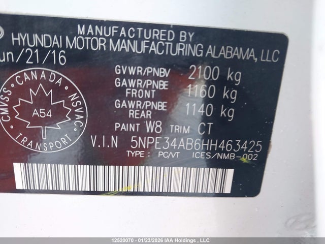 5NPE34AB6HH463425 Hyundai Sonata Sport/limited
