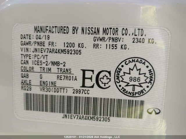 Infiniti Q50 2019 JN1EV7AR4KM592305 Image 9