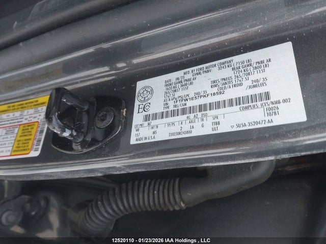 12520110 :رقم المزاد ، 1FTFW1E57PKF18592 vin ، 2023 Ford F150 Supercrew مزاد بيع