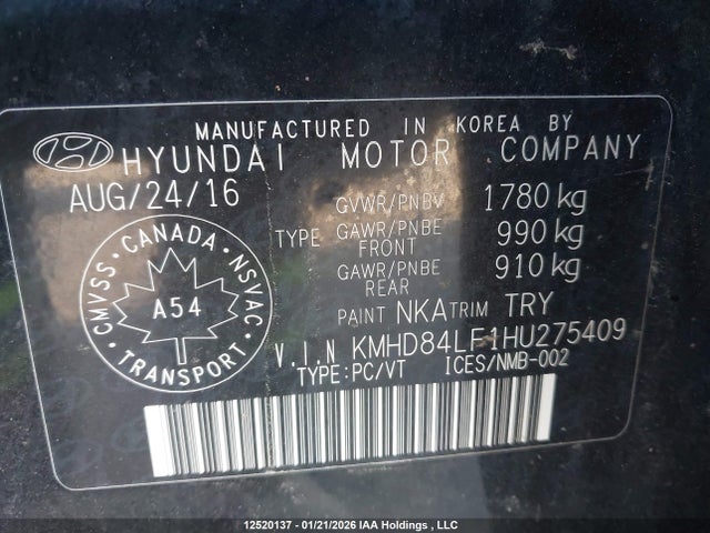 KMHD84LF1HU275409 Hyundai Elantra Se/value/limited