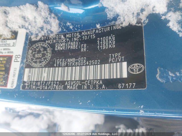4T1BF1FK8GU542502 Toyota CAMRY XSE