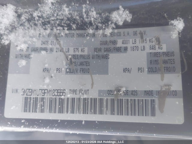3MZBM1U79FM183556 Mazda MAZDA3