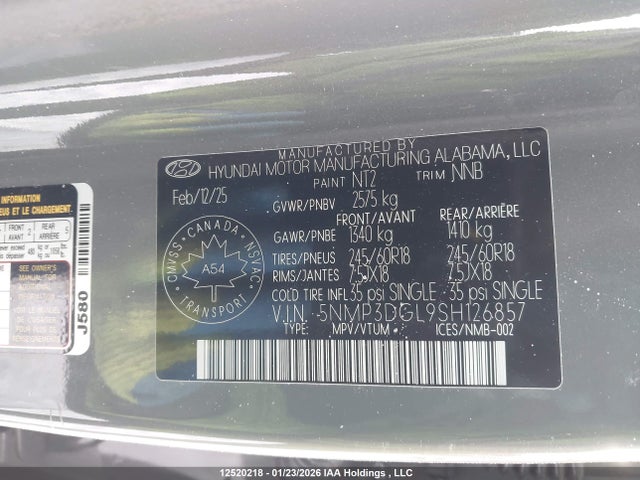 Hyundai Santa Fe Xrt 2025 5NMP3DGL9SH126857 Image 9