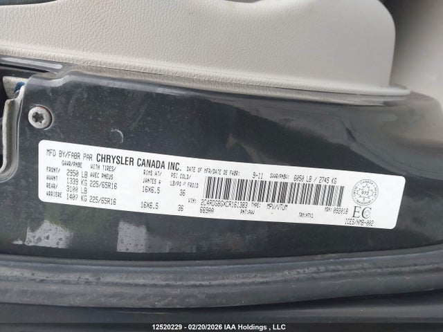 Aukcja sprzedaży 2012 Dodge Grand Caravan Se/sxt, vin: 2C4RDGBGXCR161383, numer aukcji: 12520229