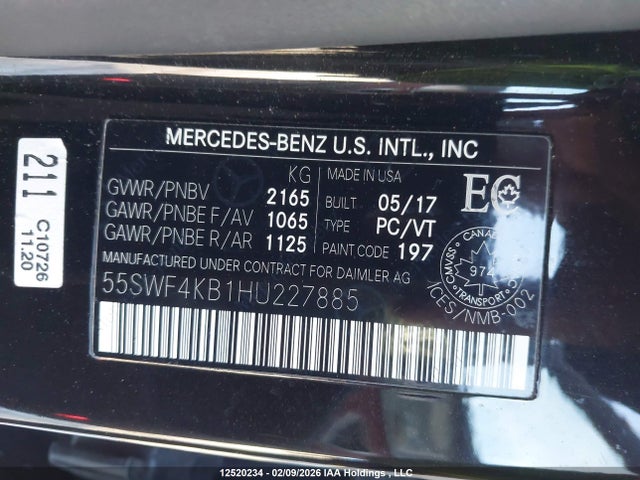 55SWF4KB1HU227885 Mercedes-Benz C 300 4matic