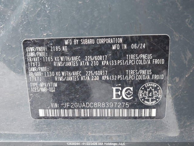 Subaru Crosstrek Premium 2024 JF2GUADC8R8397275 Image 9