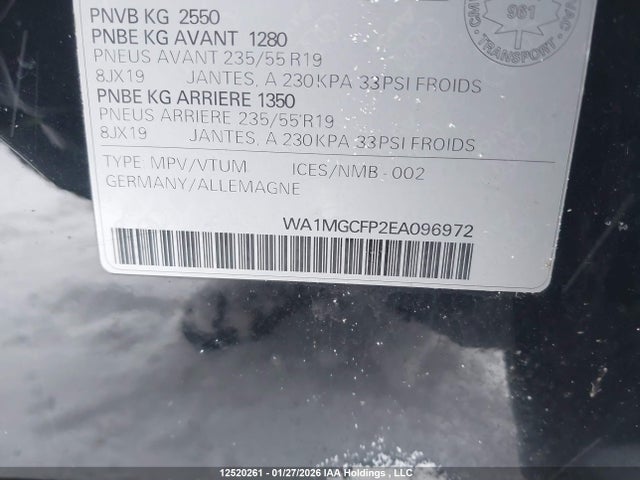 Aukcja sprzedaży 2014 Audi Q5 Technik, vin: WA1MGCFP2EA096972, numer aukcji: 12520261