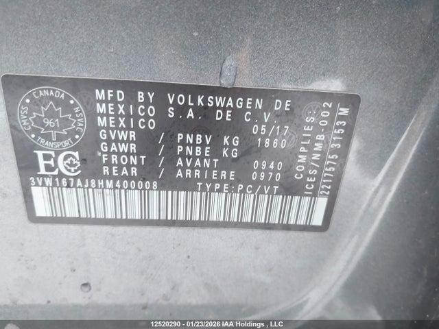 3VW167AJ8HM400008 Volkswagen JETTA S