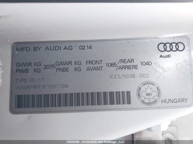 WAUBFRFF3F1007788 Audi A3