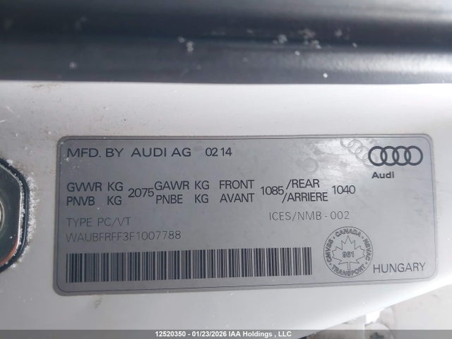 WAUBFRFF3F1007788 Audi A3