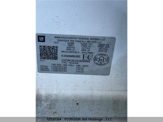 1GC2KUEG4JZ200666 Chevrolet Silverado K2500 Heavy Duty
