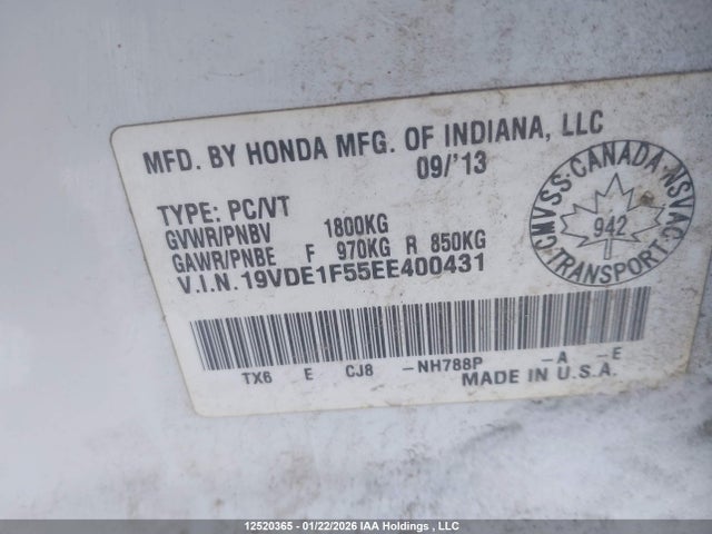 19VDE1F55EE400431 Acura ILX