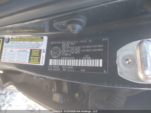 4T3BK3BBXGU125225 Toyota Venza Base V6