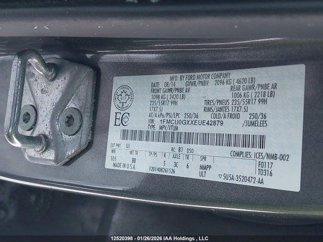 1FMCU0GXXEUE42879 Ford Escape