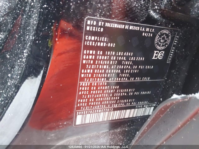 3VVSX7B2XRM077613 Volkswagen TAOS SE