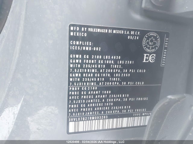 3VVLX7B21RM093283 Volkswagen Taos Comfortline Black Edition