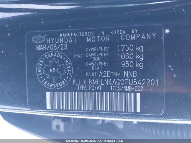 KMHLN4AG0PU542201 Hyundai ELANTRA SEL