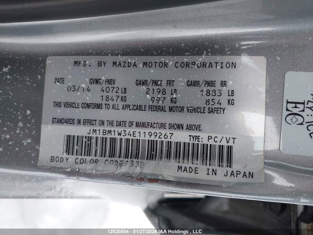 JM1BM1W34E1199267 Mazda MAZDA3
