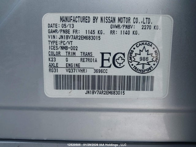 JN1BV7AR2EM683015 Infiniti Q50 Premium/sport