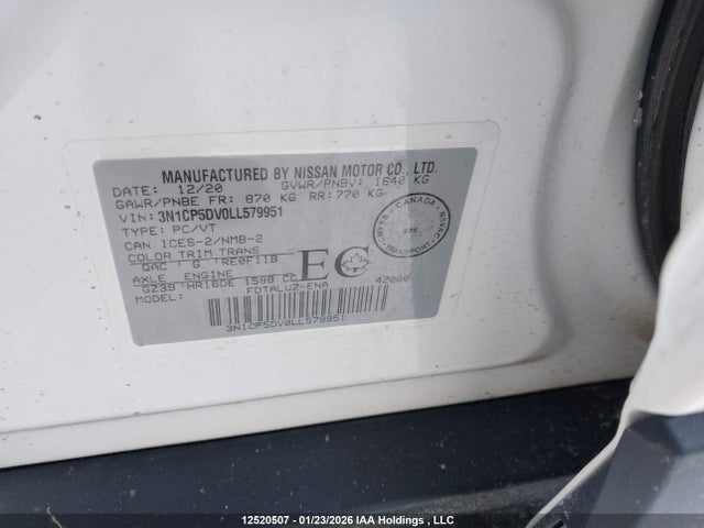 3N1CP5DV0LL579951 Nissan KICKS SR