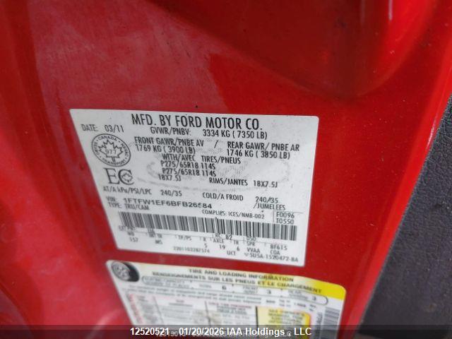 Продаж на аукціоні авто 2011 Ford F-150 Xlt, vin: 1FTFW1EF6BFB26584, номер лоту: 12520521