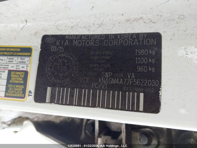 KIA Optima Lx/lx Winter Edition 2015 KNAGM4A77F5622030 Image 9